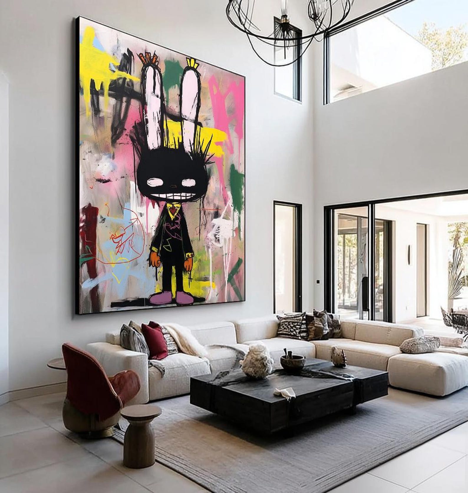 Rebel Bunny – Pop Graffiti Rabbit Wall Art