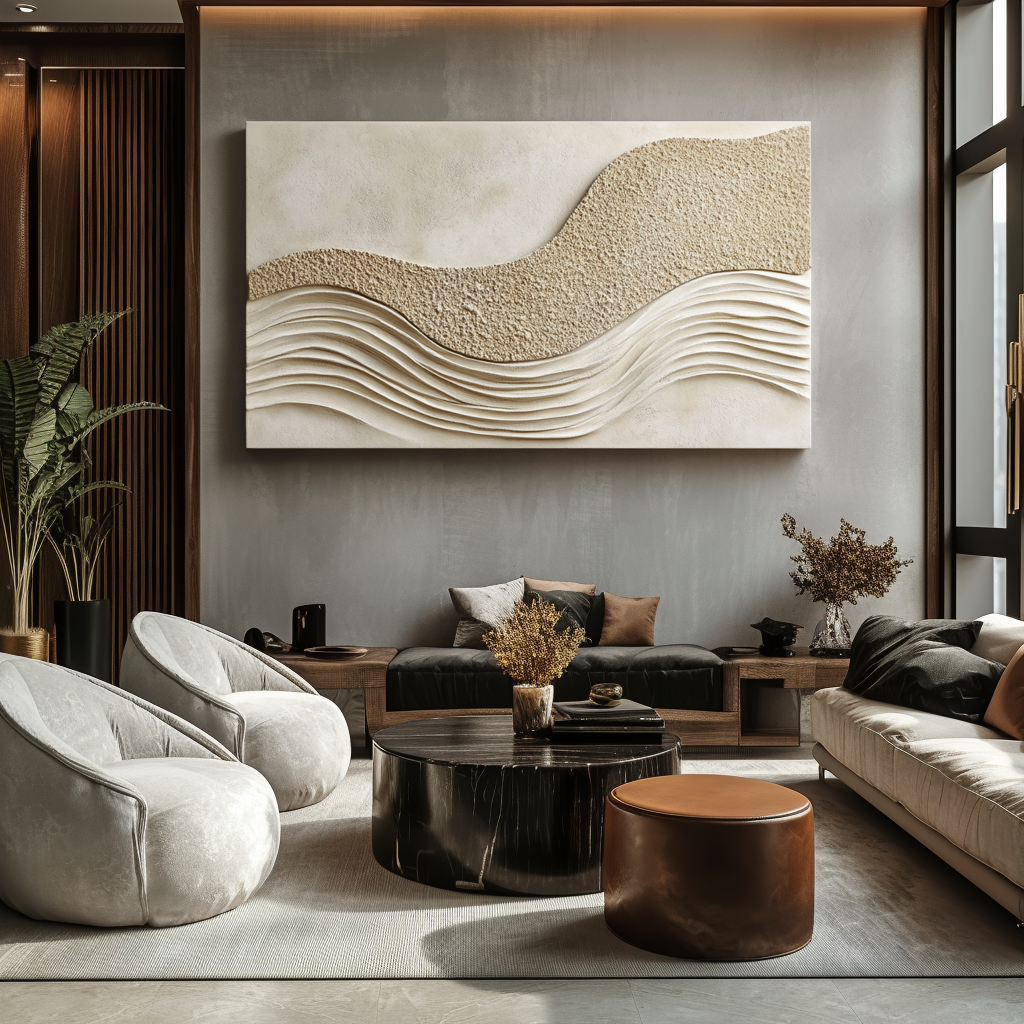 Whisper Dune – Minimalist Textured Sandscape Wall Art 3D Minimalist Sand Texture Wall Art