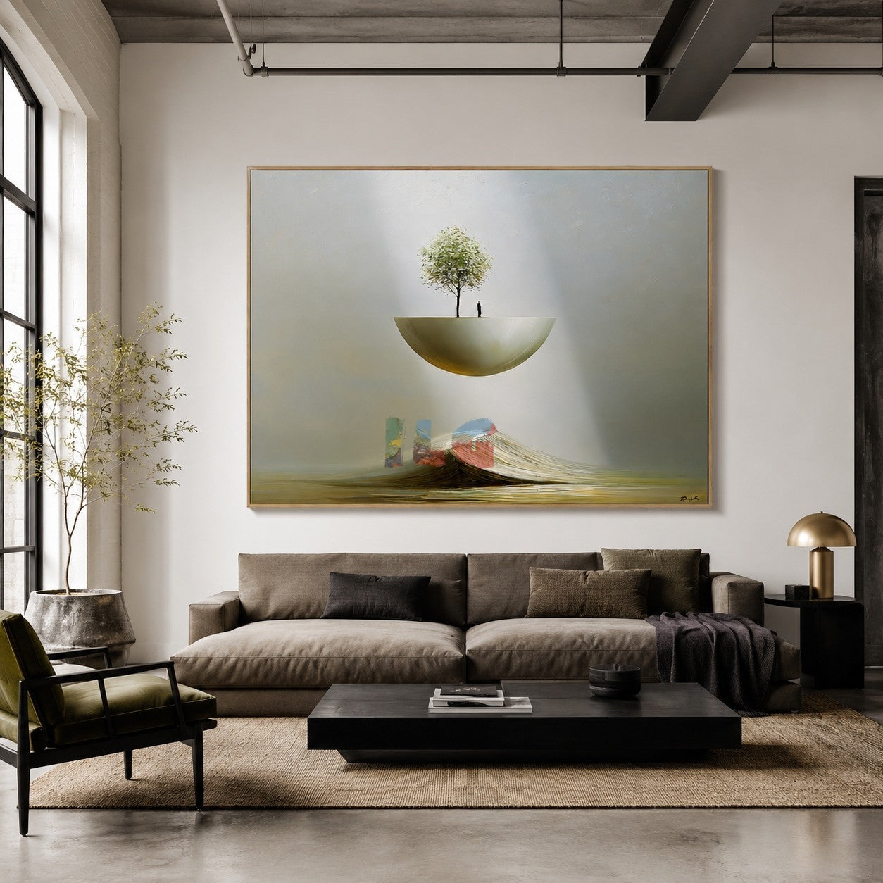 Floating Sanctuary Horizon – Surreal Minimalist Landscape Wall Art