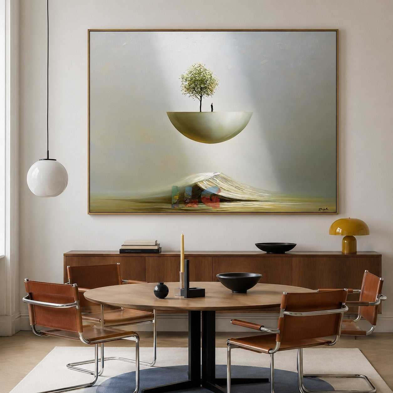 Floating Sanctuary Horizon – Surreal Minimalist Landscape Wall Art