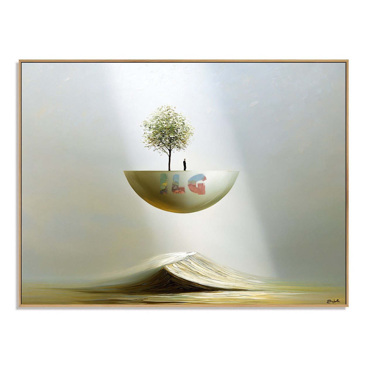 Floating Sanctuary Horizon – Surreal Minimalist Landscape Wall Art