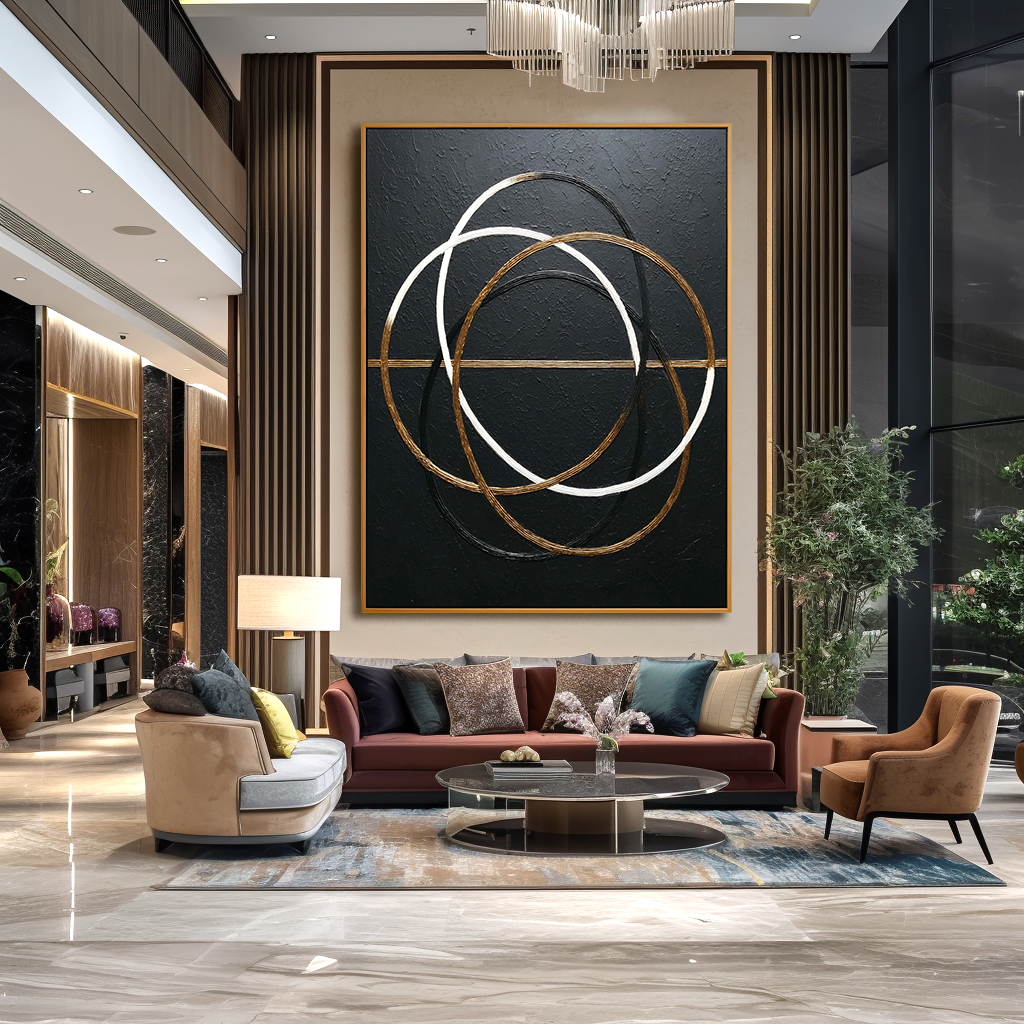 Interwoven Balance - Hand-Painted Textured Abstract Wall Art