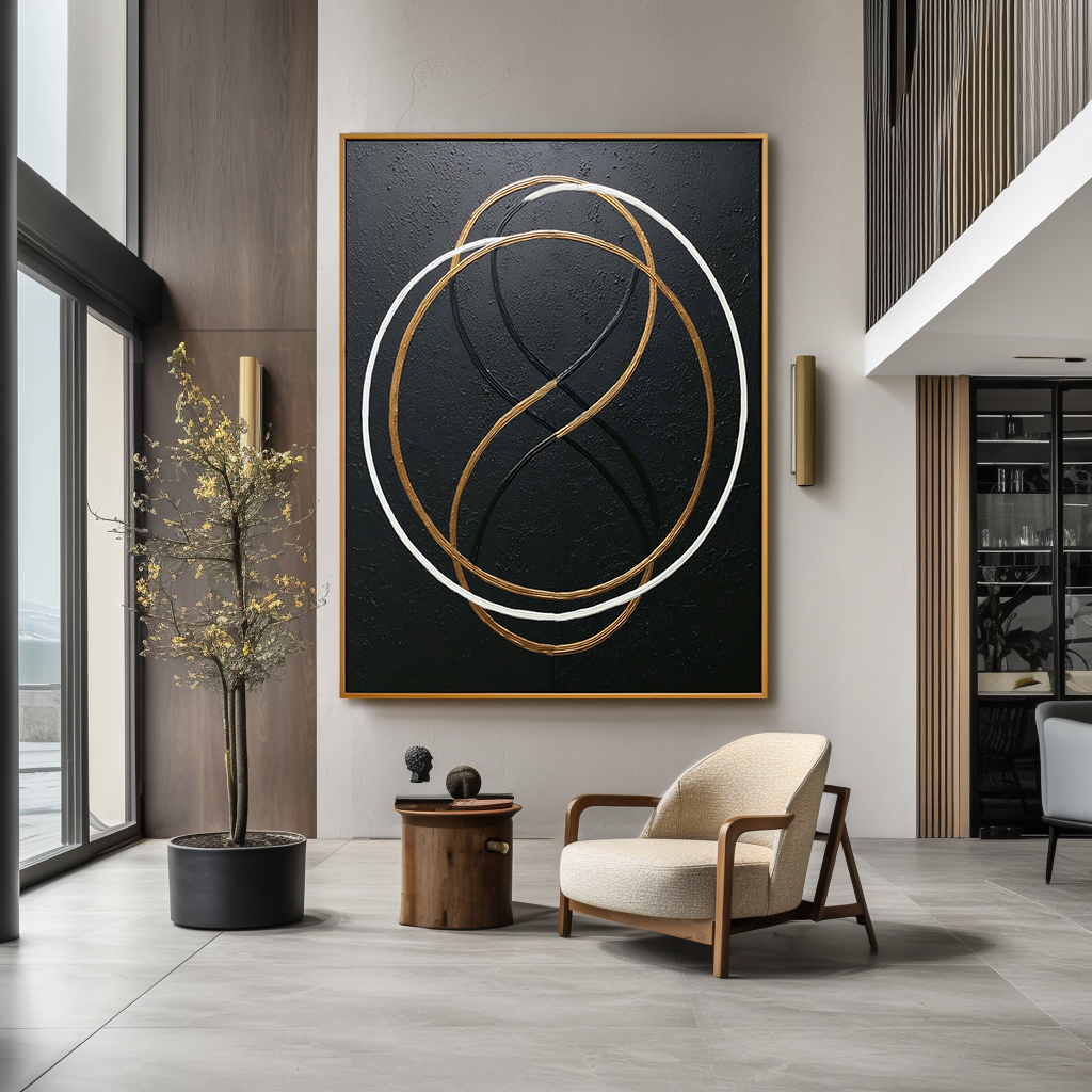 Overlapping Rings - Modern Minimalist Abstract Line Wall Art