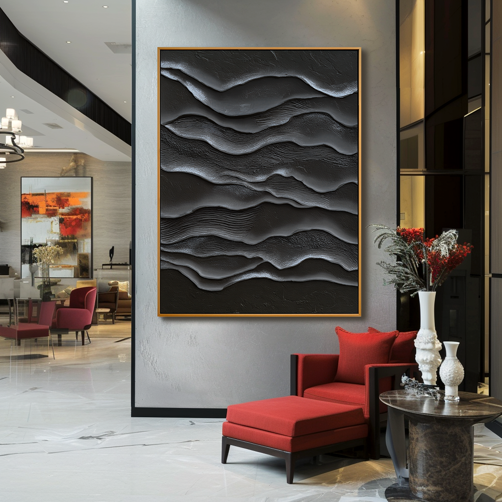 Quiet Tides - Hand-Painted Textured Abstract Wall Art