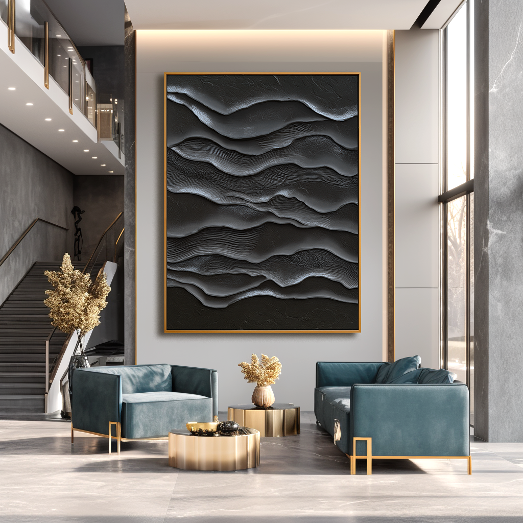 Quiet Tides - Hand-Painted Textured Abstract Wall Art