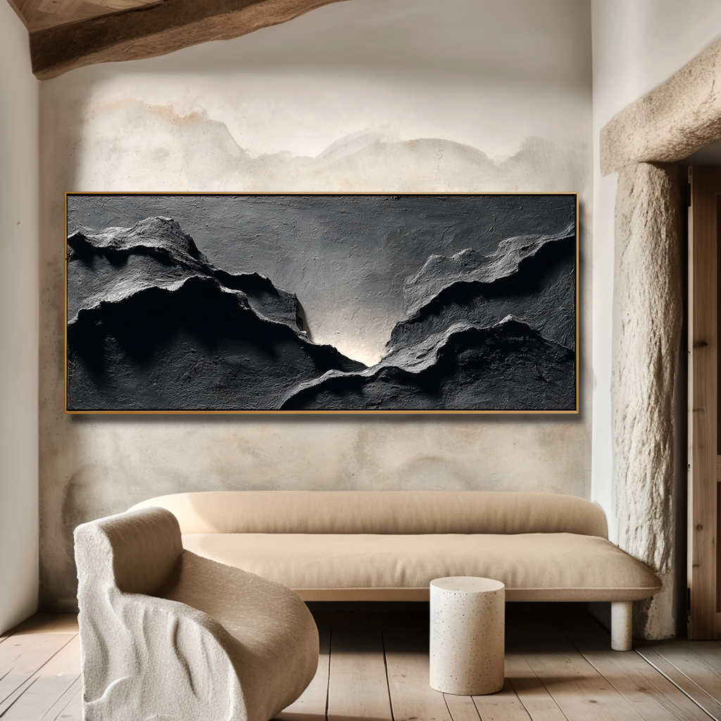 Still Rift #2 – Large Textured Abstract Wall Art, Hand-Painted Modern Canvas