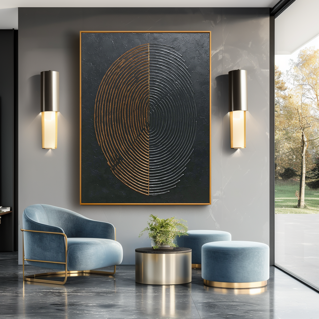 Symmetrical Echoes - Modern Interior Decor Circular Geometric Abstract Wall Art