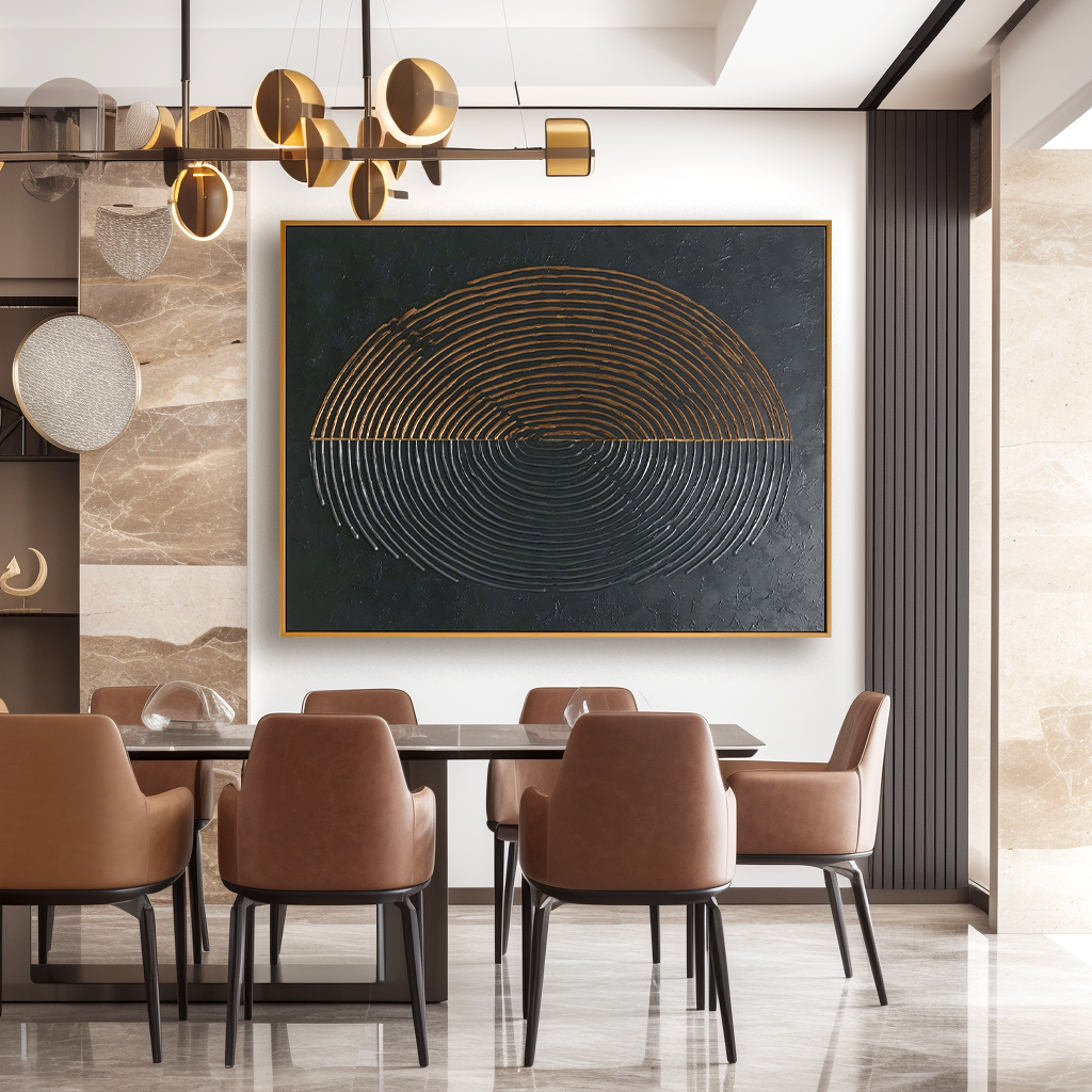 Symmetrical Echoes - Modern Interior Decor Circular Geometric Abstract Wall Art
