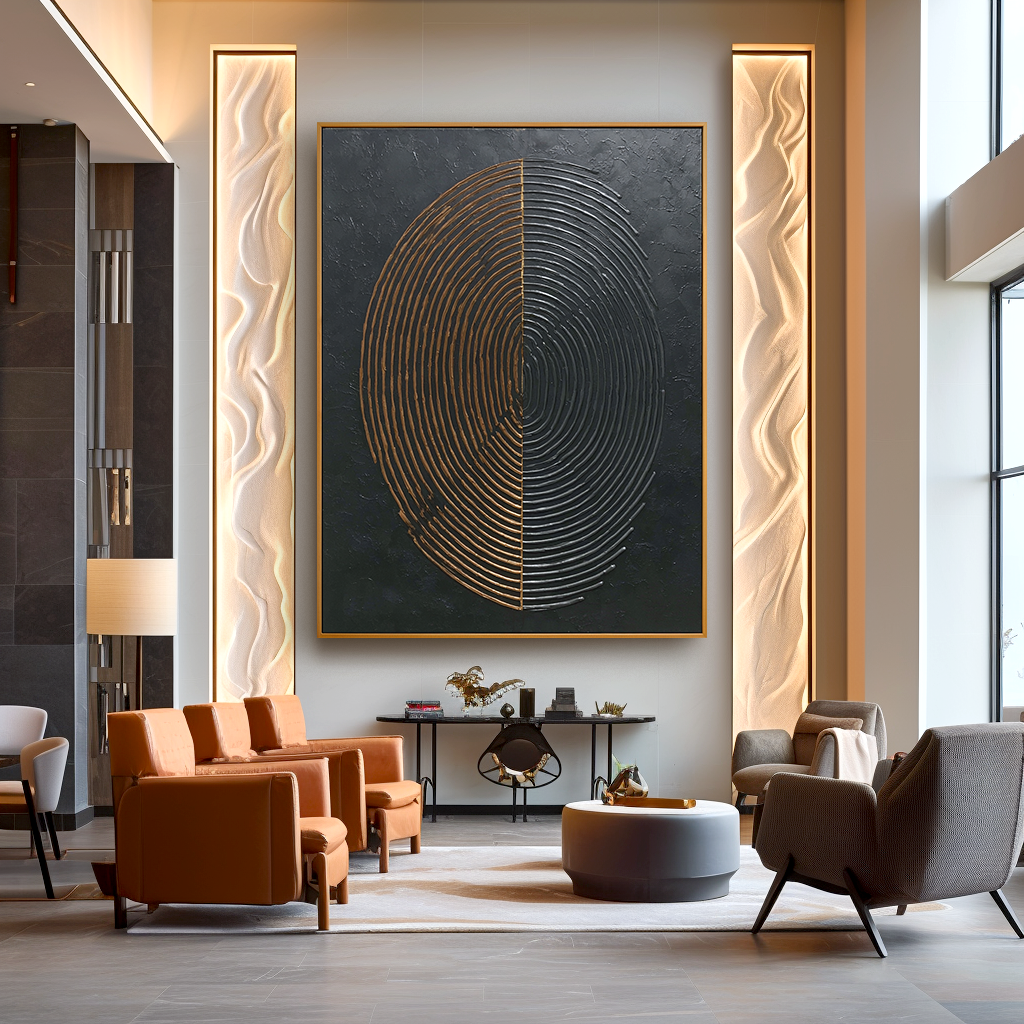 Symmetrical Echoes - Modern Interior Decor Circular Geometric Abstract Wall Art