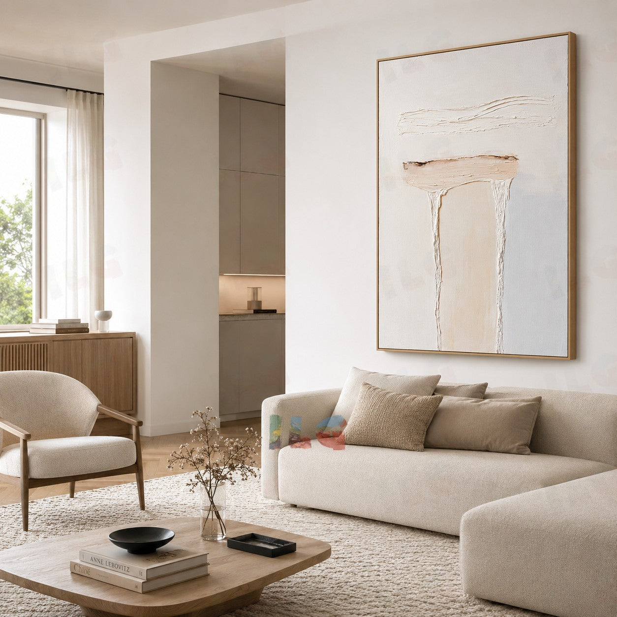Threshold Flow – Minimal Vertical Structure Acoustic Wall Art
