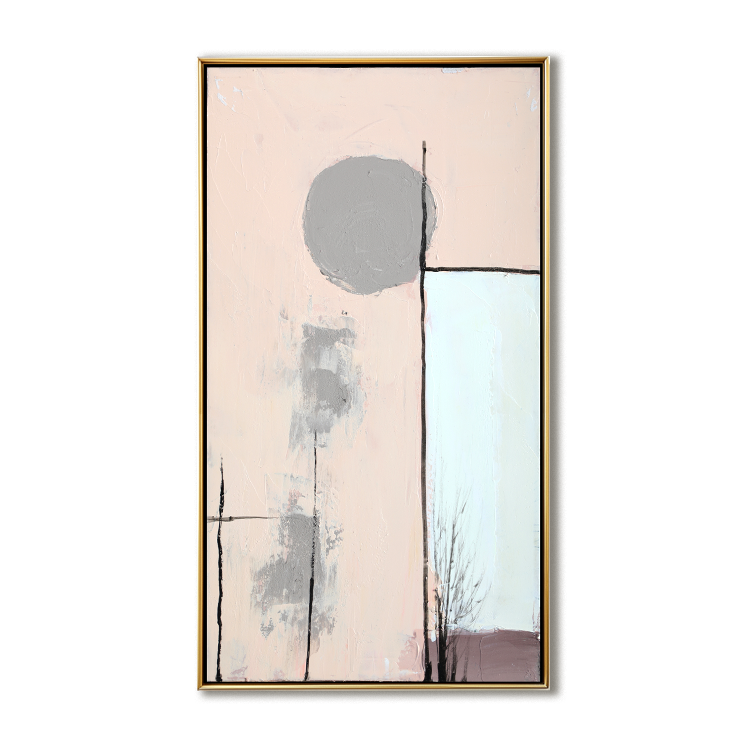 Earthbound Lines – Minimalist Textured Abstract Painting