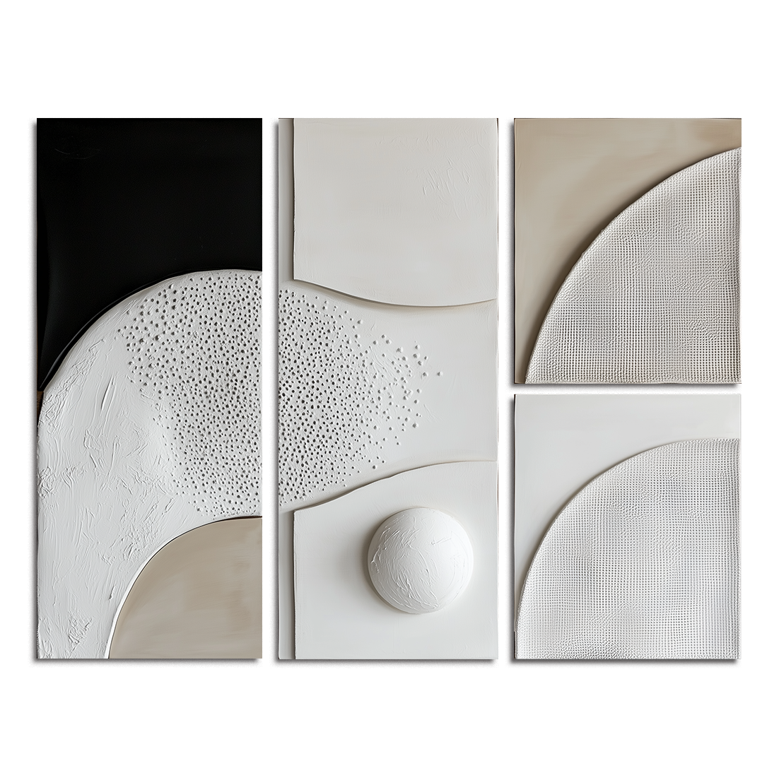 neutral minimalist abstract painting set