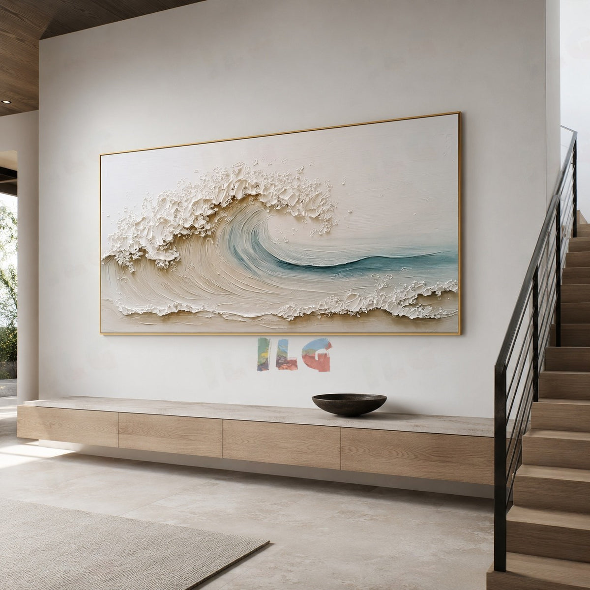 Coastal Foam Motion – Textured Ocean Wall Art