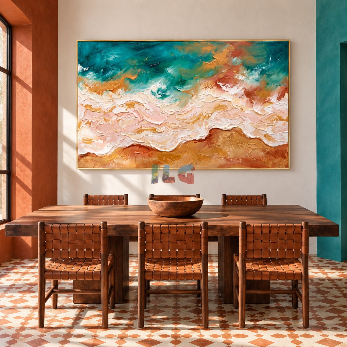 Golden Tidewater – Abstract Coastal Ocean Wave Textured Wall Art