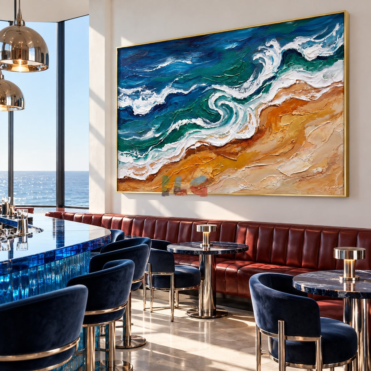 Tidal Flow – Textured Ocean Wave Beach Wall Art