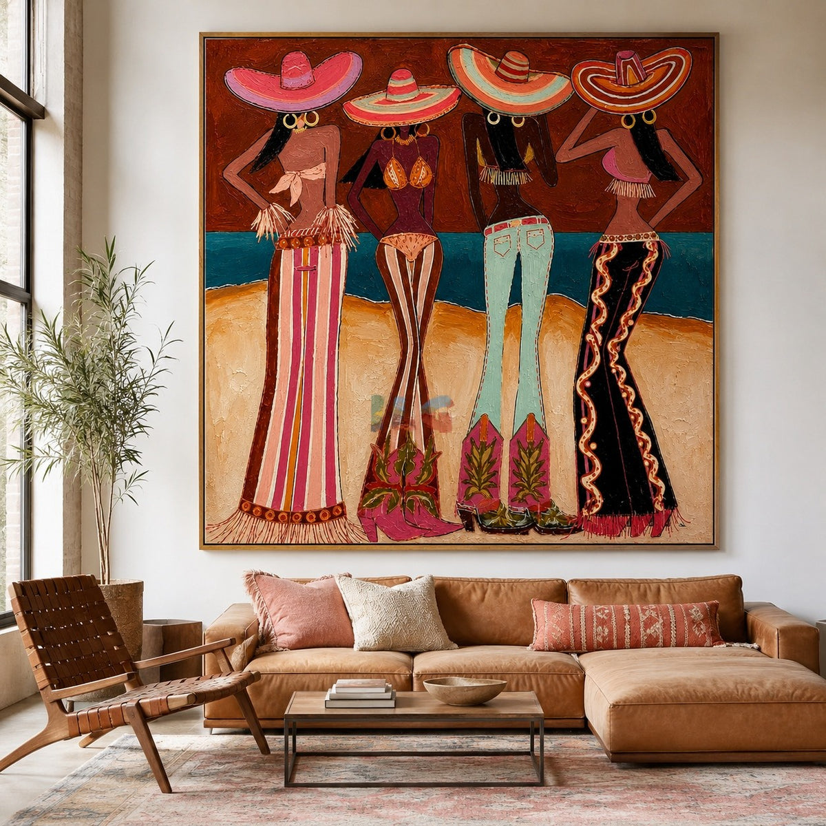 Coastal Hat Quartet – Contemporary Figure Wall Art
