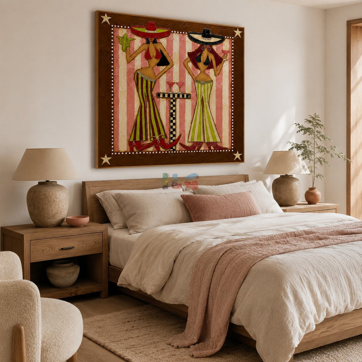 Fiesta Hat Duo – Contemporary Figure Wall Art
