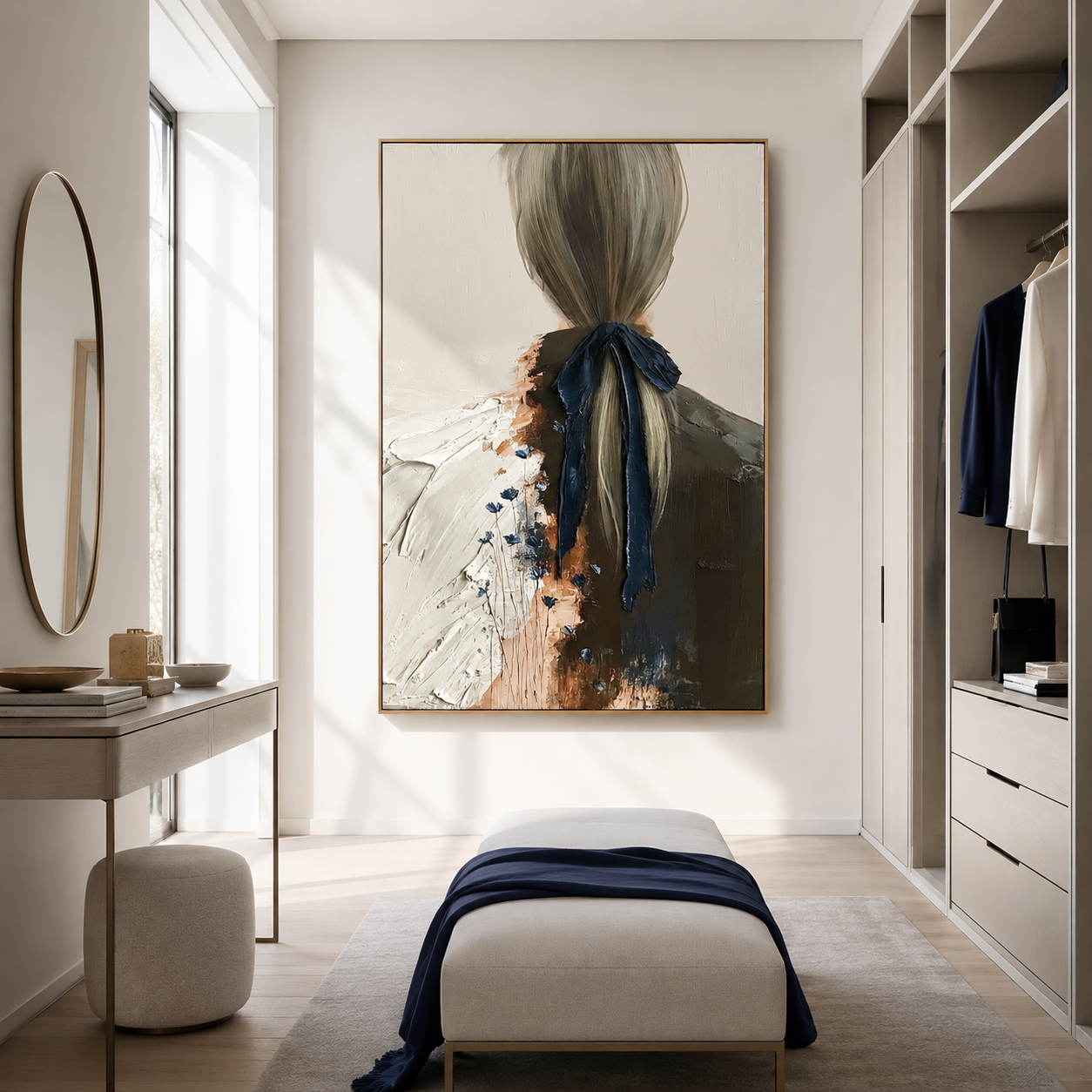 Midnight Ribbon - Hand-Painted Figurative Oil Painting Acoustic Panel