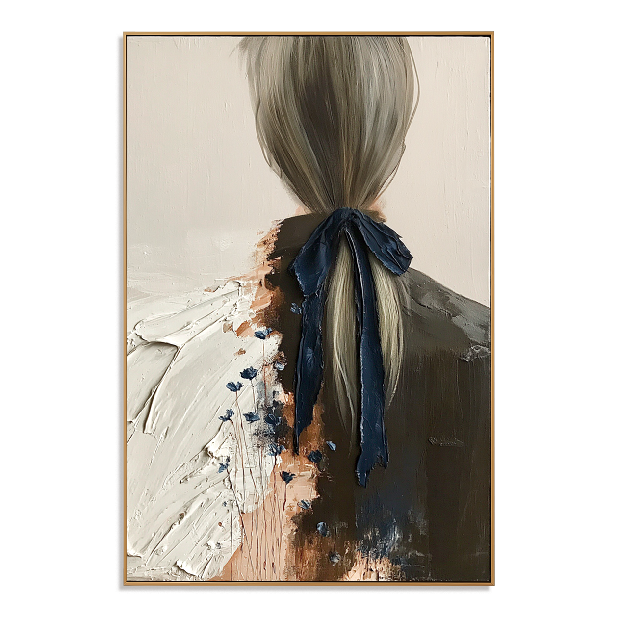 Midnight Ribbon - Hand-Painted Figurative Oil Painting Acoustic Panel