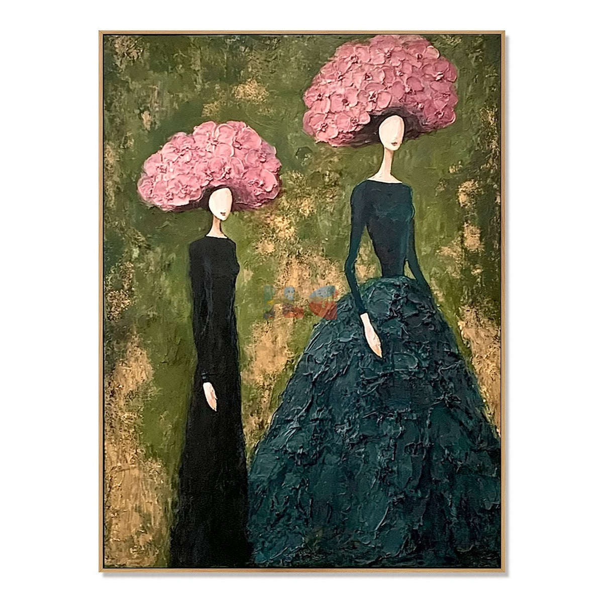 Pink Blossom Muses – Textured Figure Wall Art
