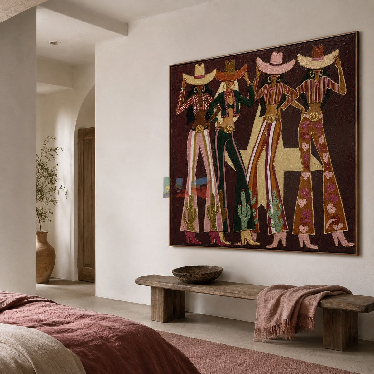 Prairie Charm Quartet – Western Figure Wall Art