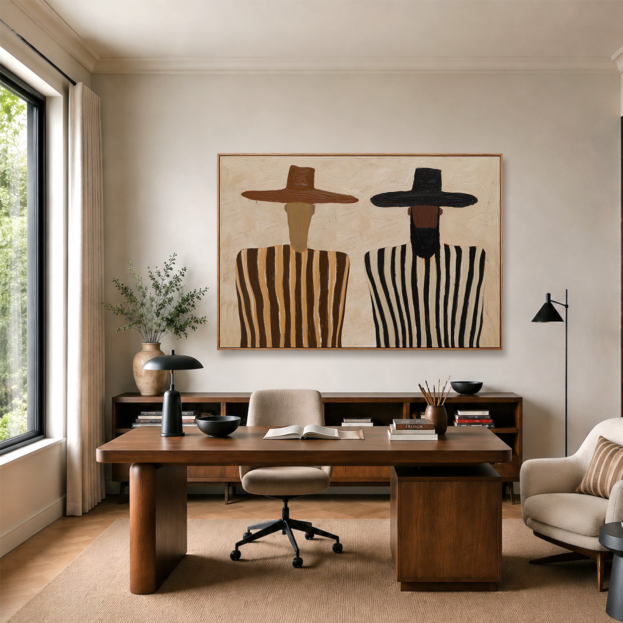 Quiet Companions - Minimalist Figurative Wall Art