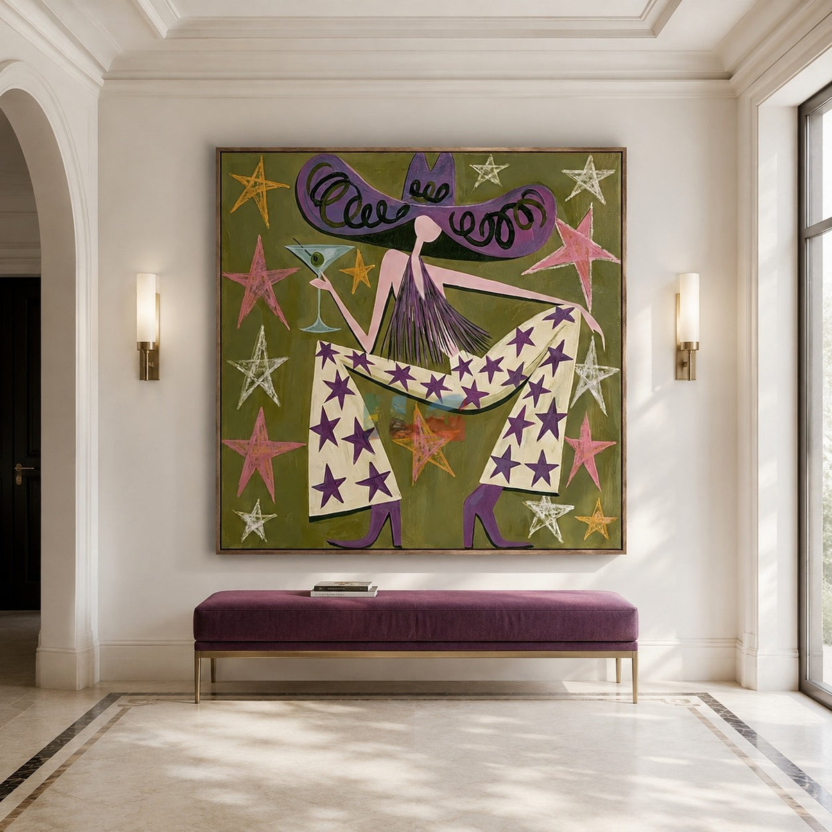 Starry Hat Lounge – Contemporary Figure Wall Art