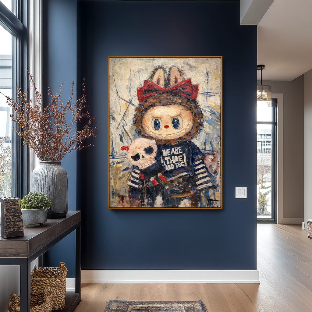 Midnight Keepsake - Labubu Inspired Character Oil Painting