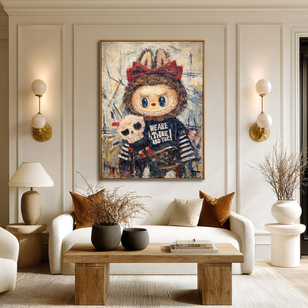 Midnight Keepsake - Labubu Inspired Character Oil Painting