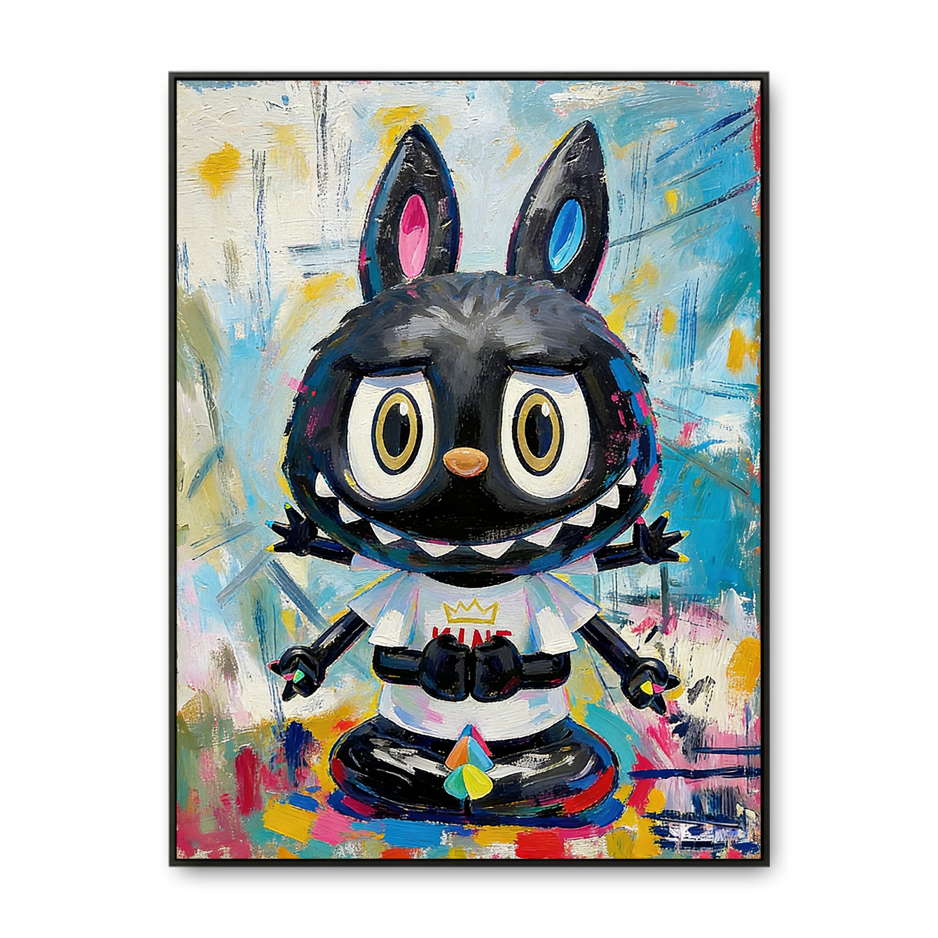 Midnight Spark - Labubu Inspired Character Oil Painting