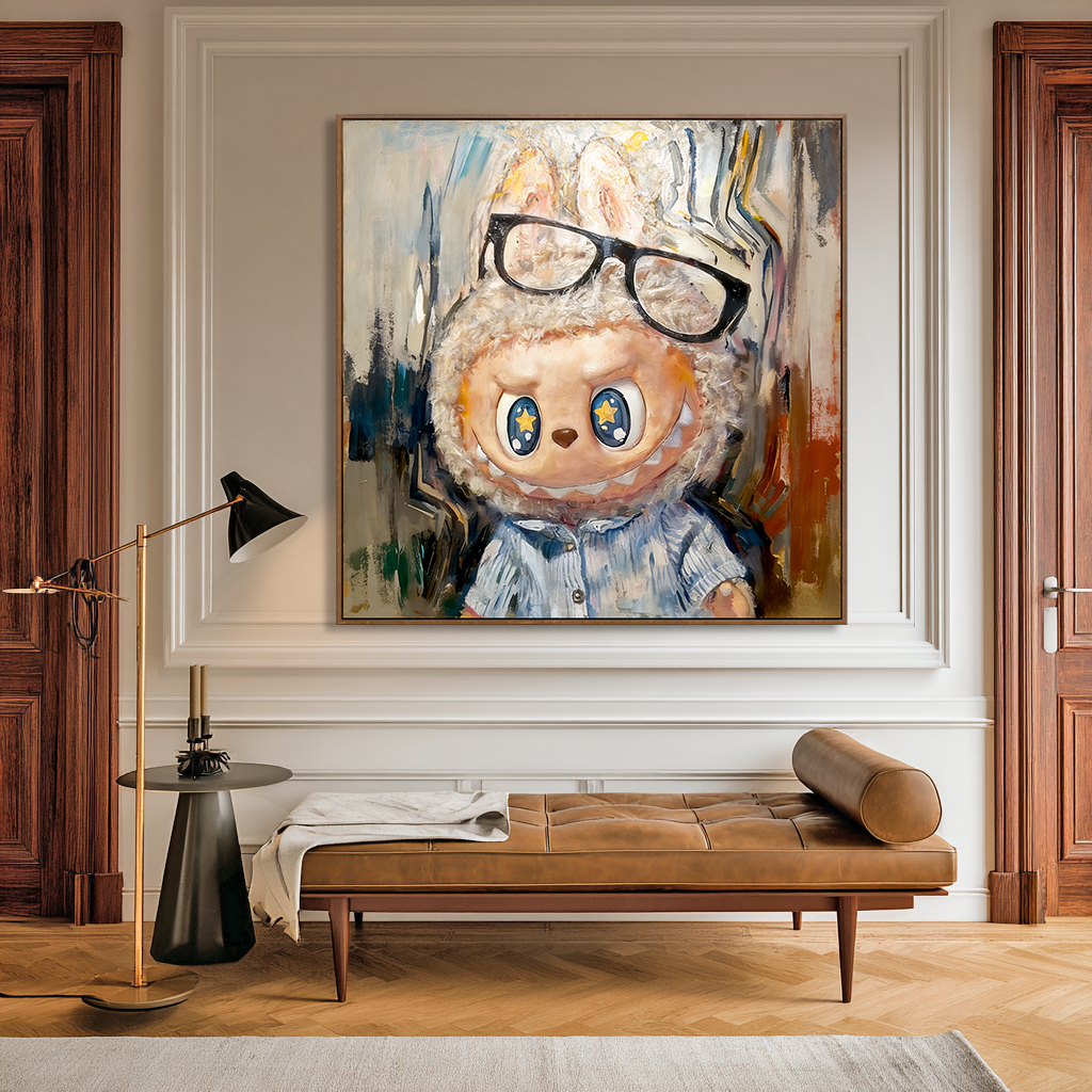 Starry Mind - Labubu Inspired Character Oil Painting