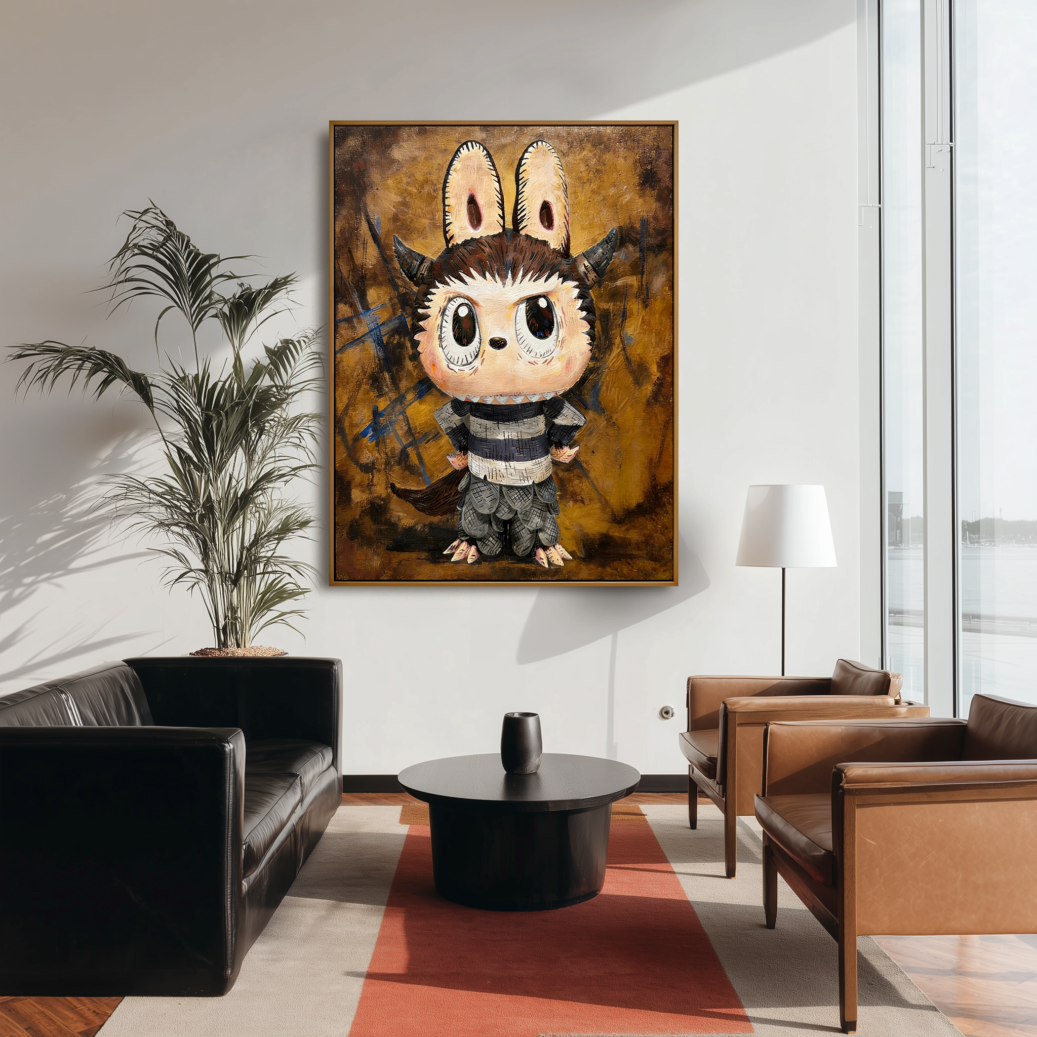 Woodland Sprite - Labubu Inspired Fantasy Character Oil Painting