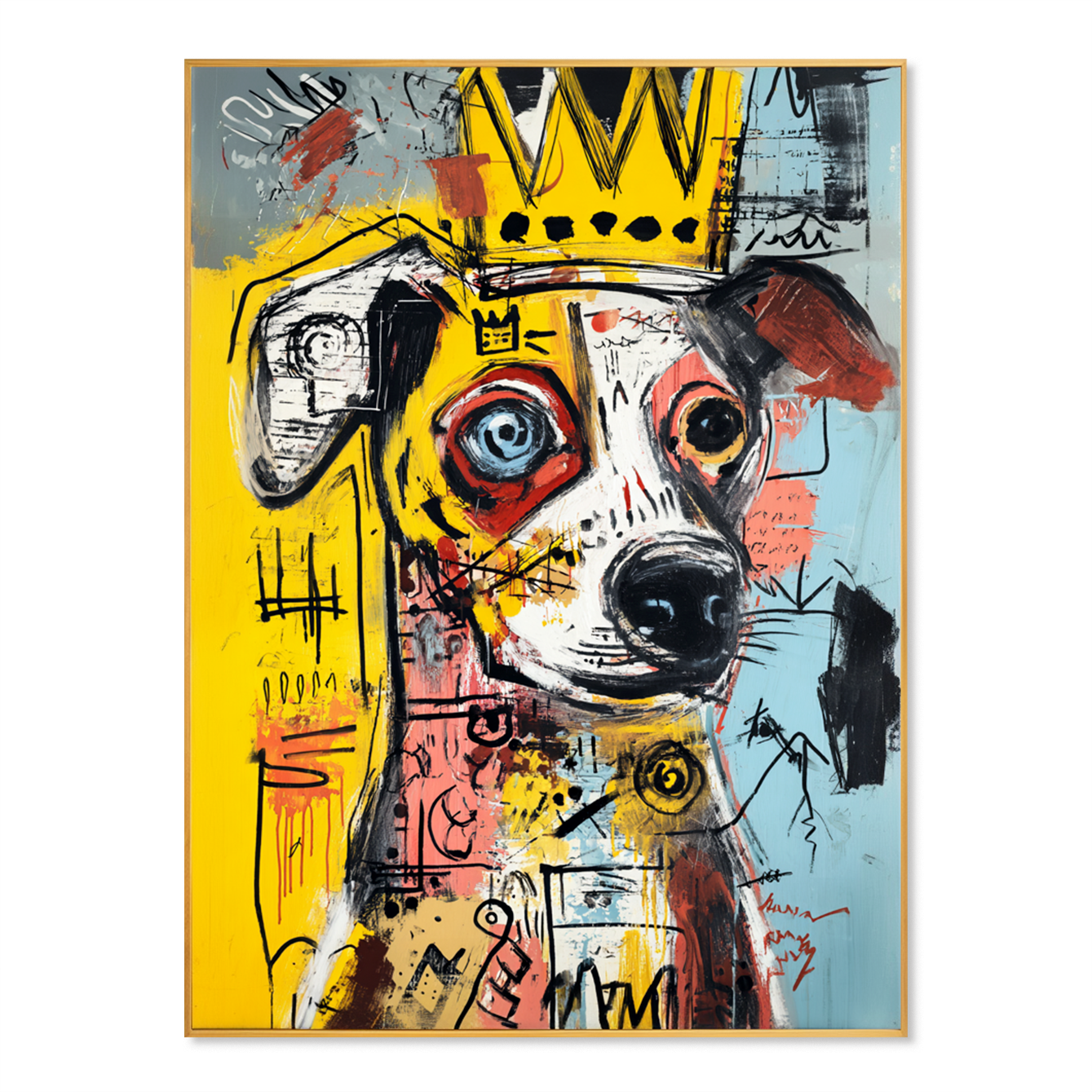 Crowned Companion - Contemporary Dog Portrait Oil Painting