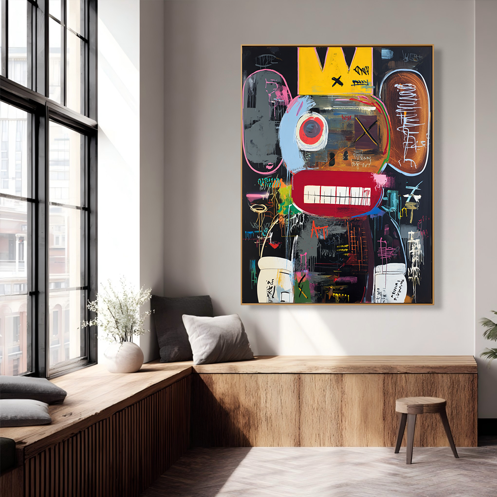 Crowned Noise - KAWS Inspired Abstract Pop Oil Painting