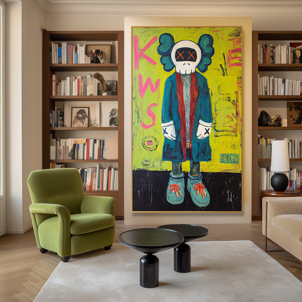 Electric Silence - KAWS Inspired Pop Figure Oil Painting