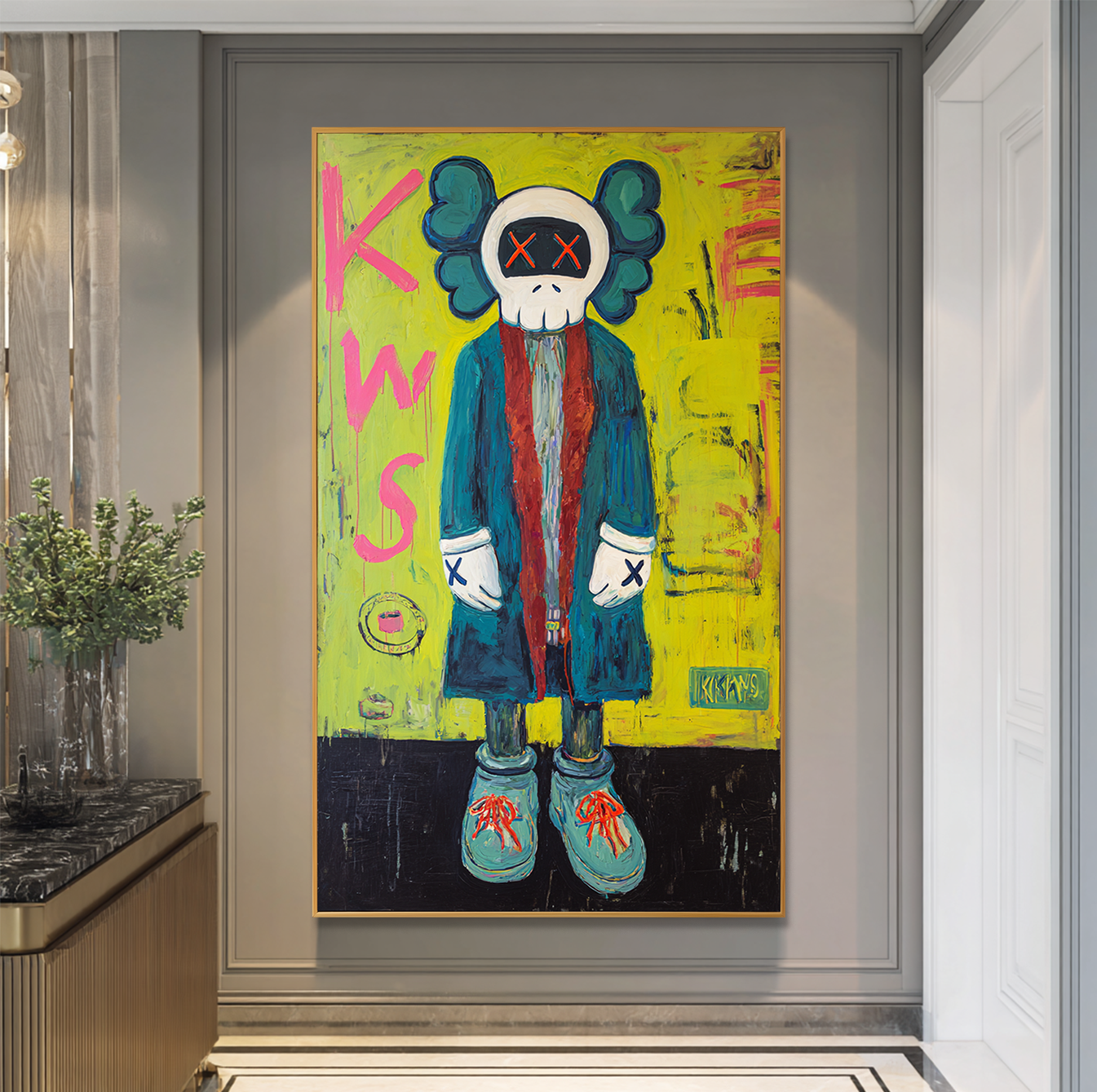 Electric Silence - KAWS Inspired Pop Figure Oil Painting