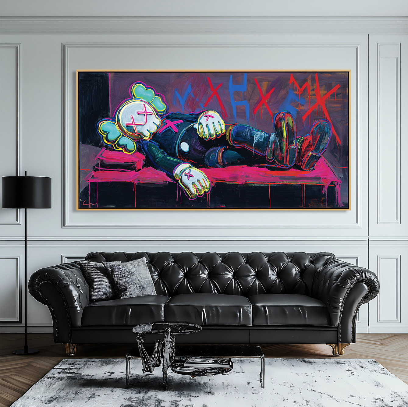 Fallen Icon – Street Pop Art Painting, KAWS Style Graffiti Canvas Wall Art