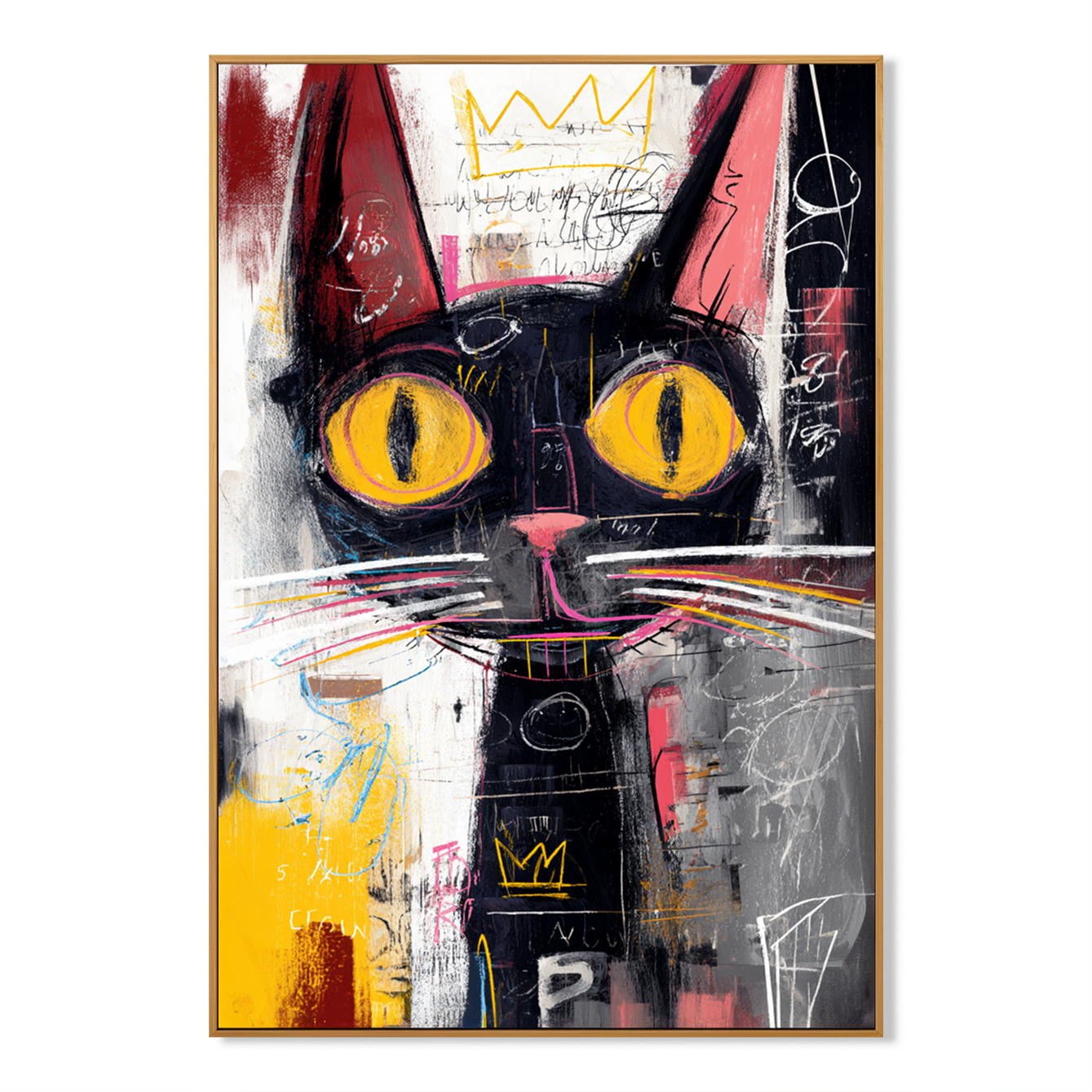 Midnight Crown - Contemporary Cat Portrait Oil Painting