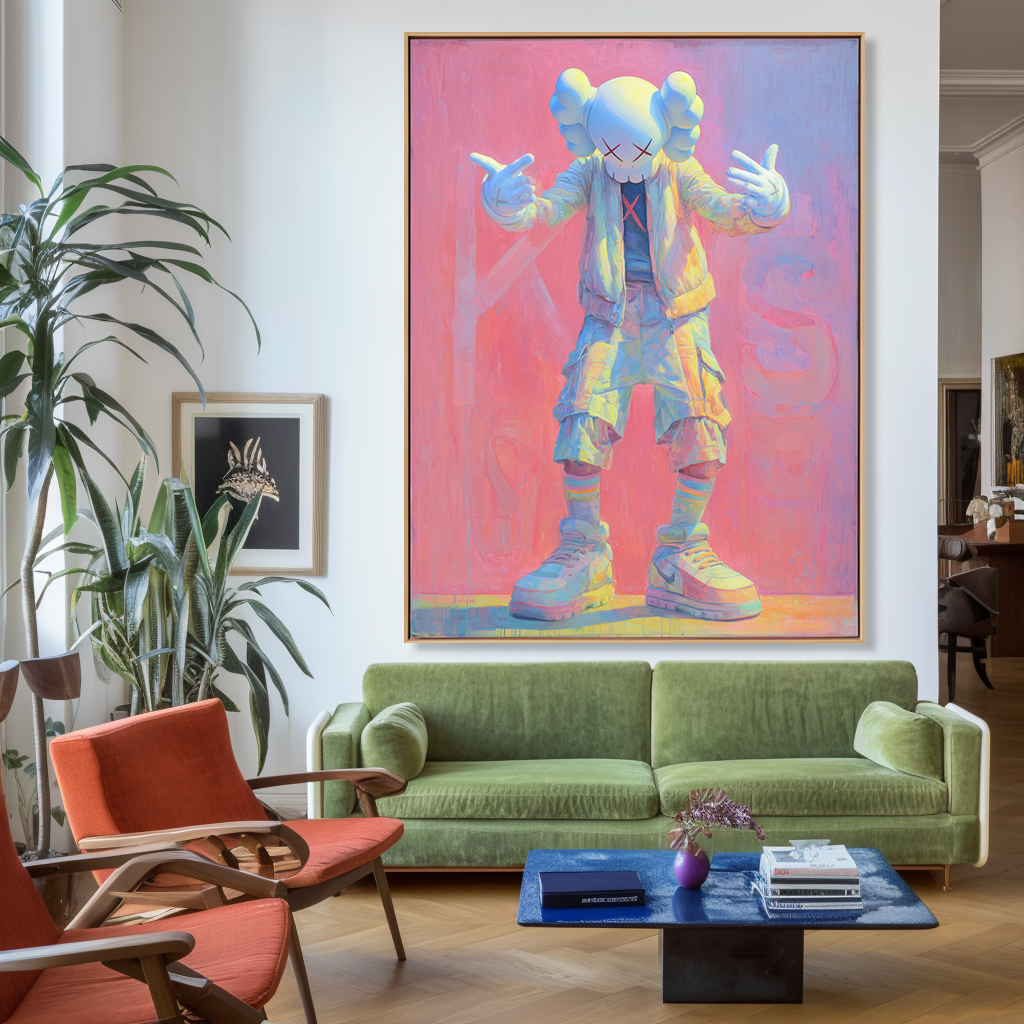 Pastel Swagger - KAWS Inspired Contemporary Figure Oil Painting