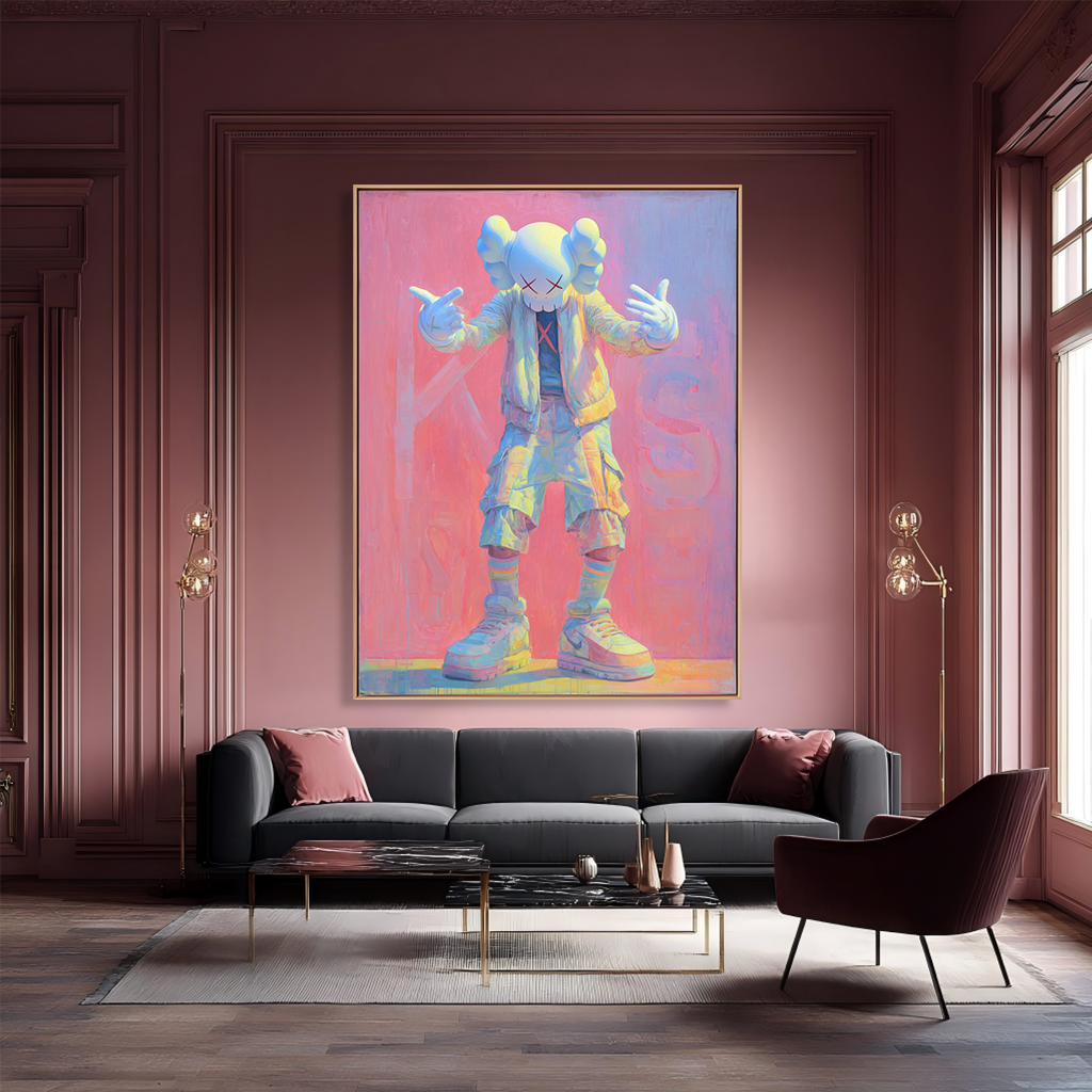 Pastel Swagger - KAWS Inspired Contemporary Figure Oil Painting