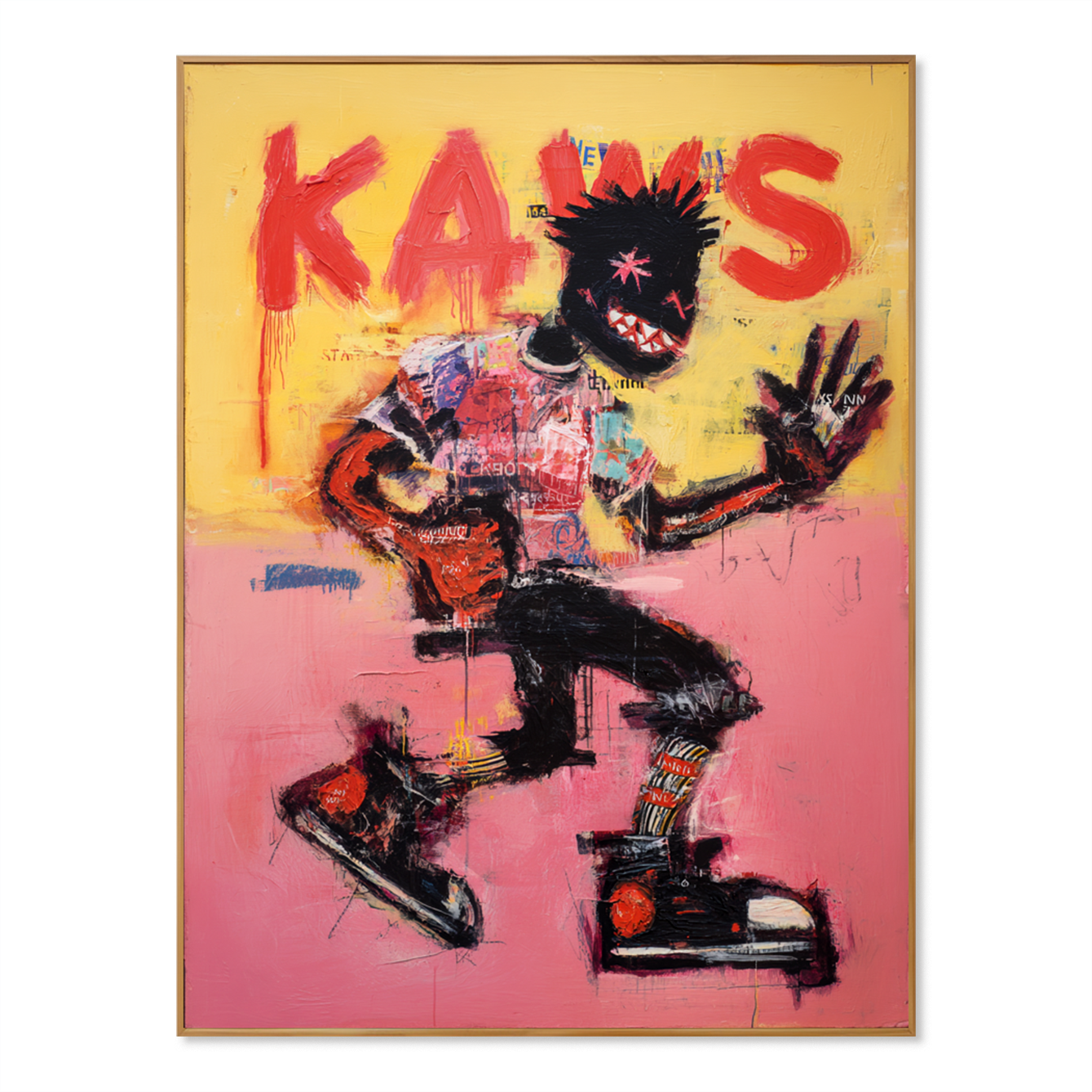 Rebel Motion - KAWS Inspired Street Figure Oil Painting