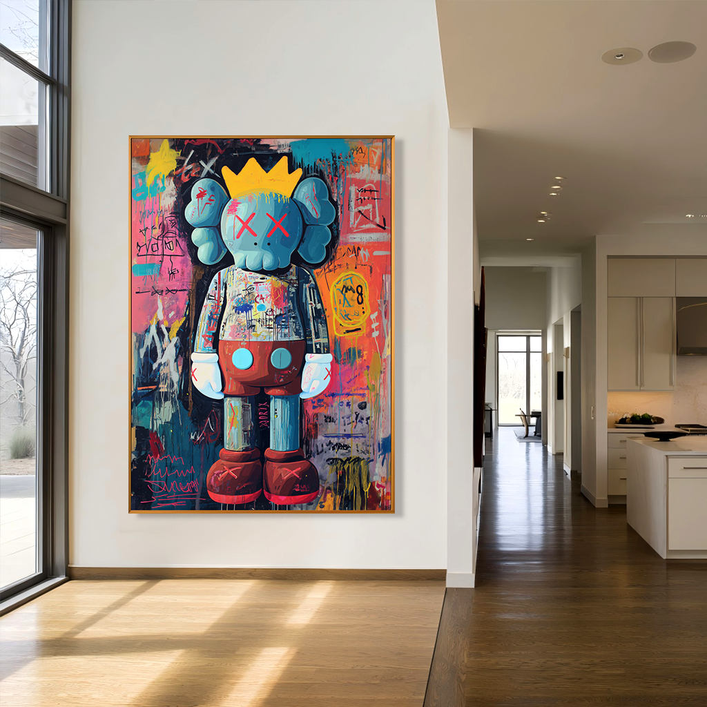 Urban Crown - KAWS Inspired Pop Graffiti Oil Painting