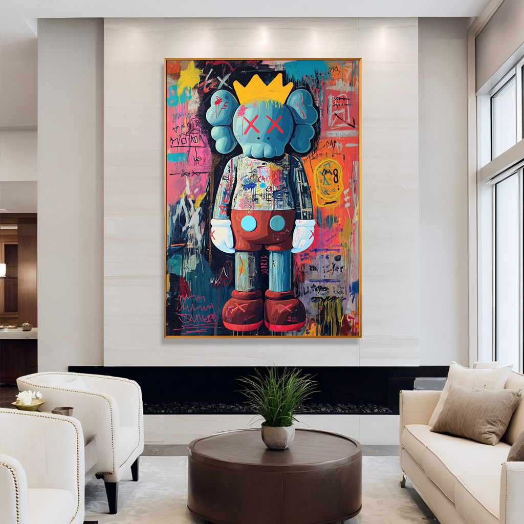 Urban Crown - KAWS Inspired Pop Graffiti Oil Painting