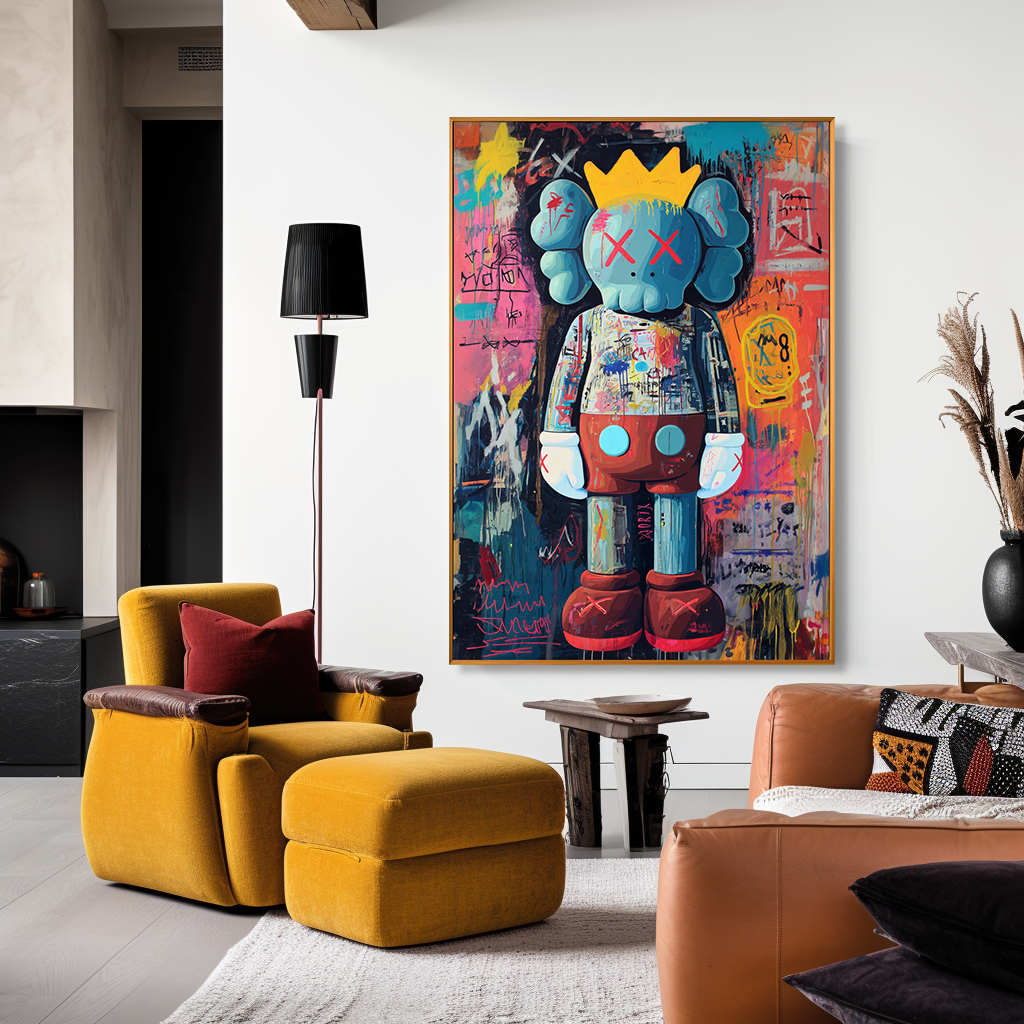 Urban Crown - KAWS Inspired Pop Graffiti Oil Painting