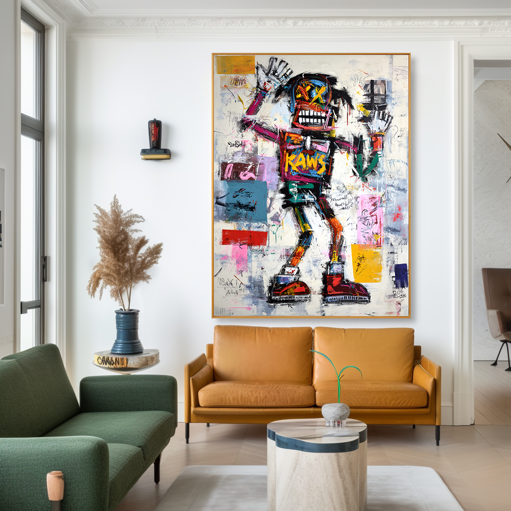 Wild Signal - KAWS Inspired Abstract Street Figure Oil Painting