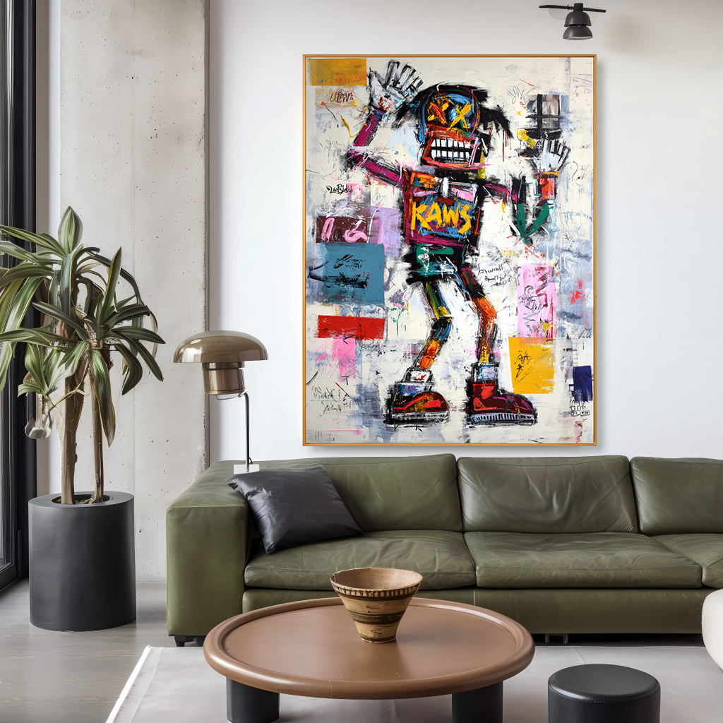 Wild Signal - KAWS Inspired Abstract Street Figure Oil Painting