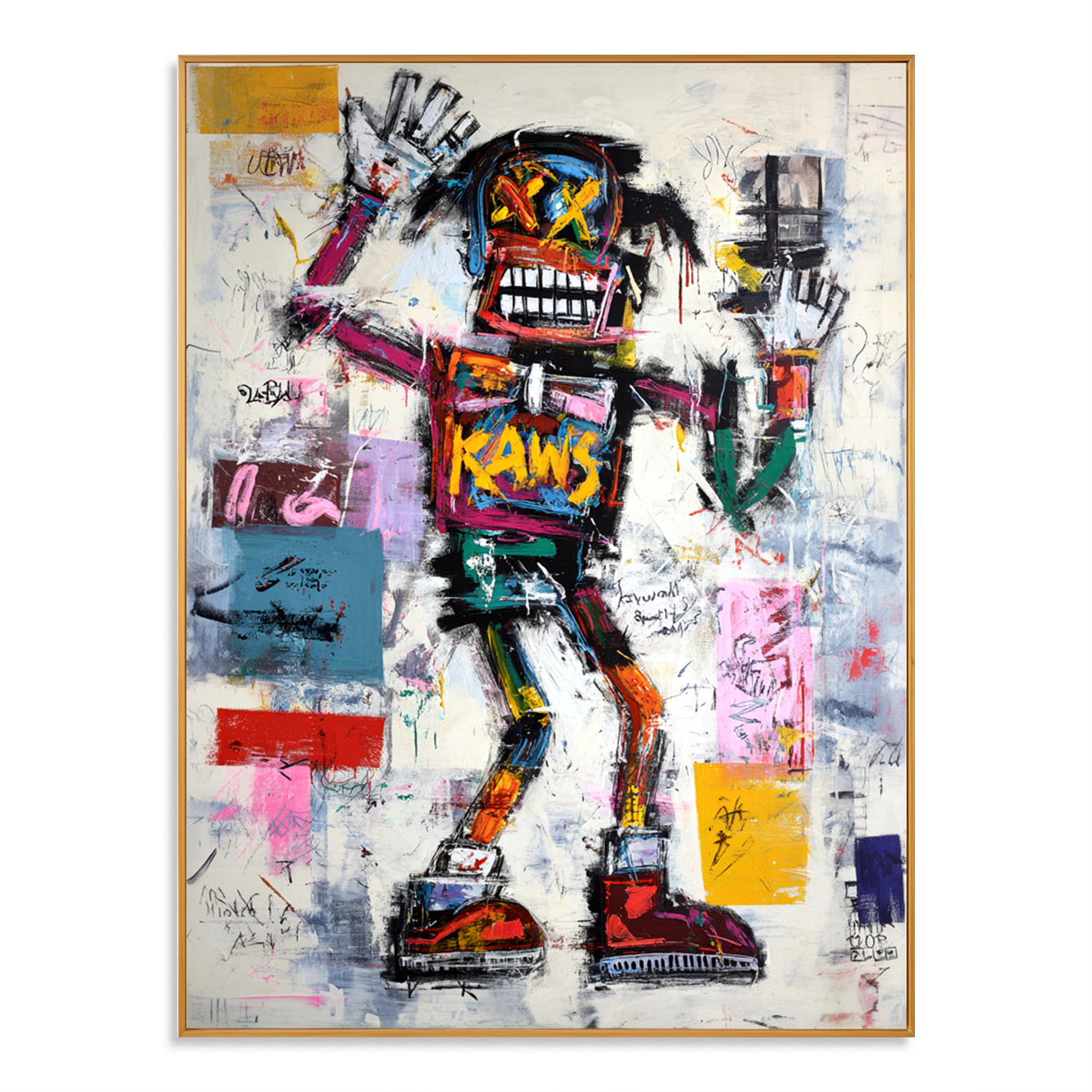 Wild Signal - KAWS Inspired Abstract Street Figure Oil Painting
