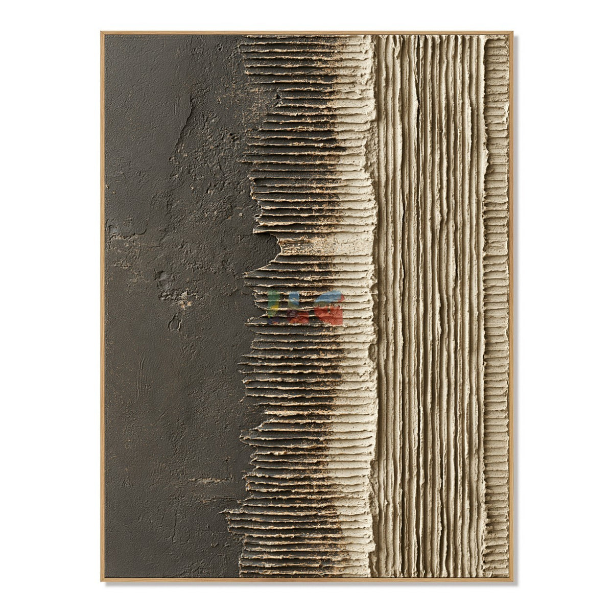 Ashen Ridges – Charcoal and Ivory Textured Abstract Wall Art