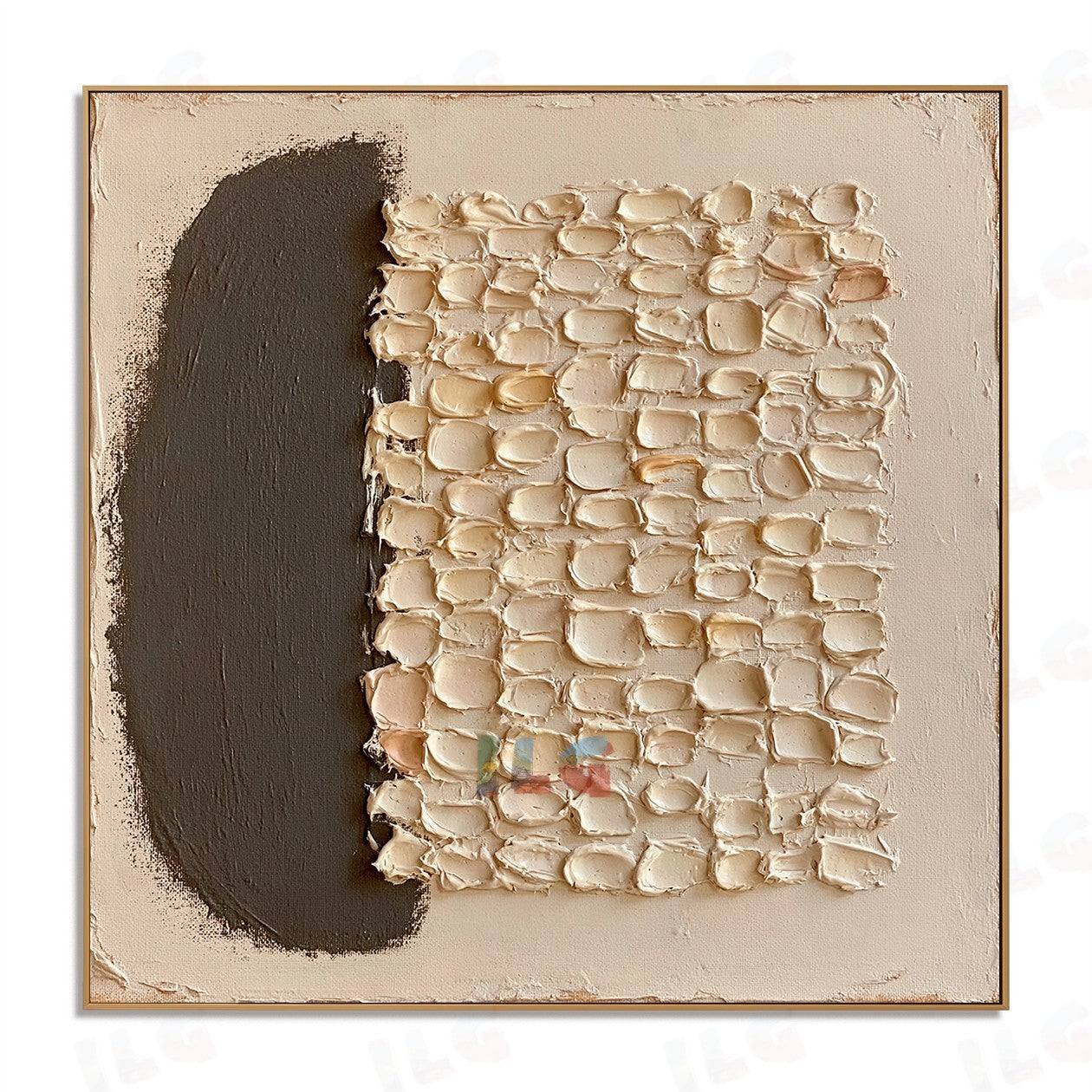 Half Field Contrast – Minimal Textured Balance Wall Art