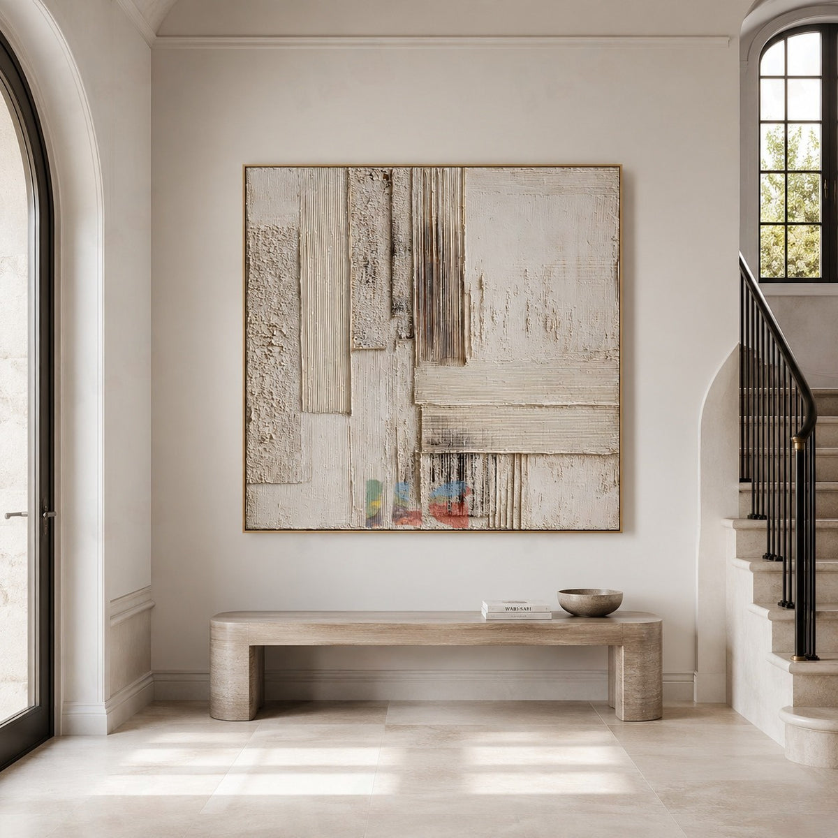 Limestone Memory – Abstract Textured Wall Art